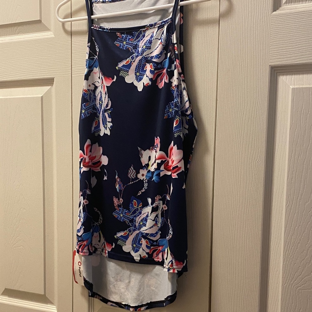 PatPat Navy Floral Tank Top